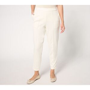 Studio Park Women's Petite Pants PM Knit Jacquard Pull-On Pant White A665845